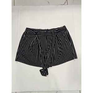 Robert Louis Women's Black White Striped Tie Front Shorts Size XL